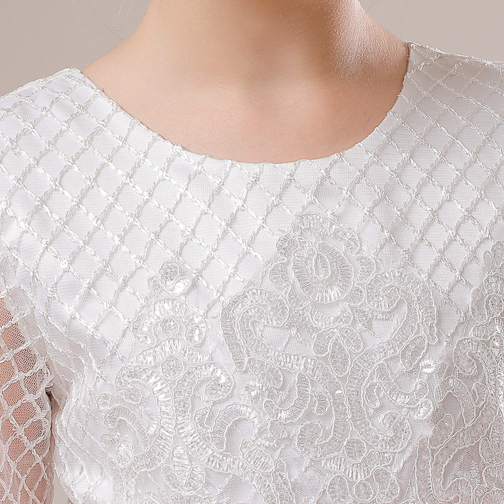 Frocklet White A-Line Maxi Girl's Princess Dress with Lace & Sequins | Party, Wedding, Formal 5