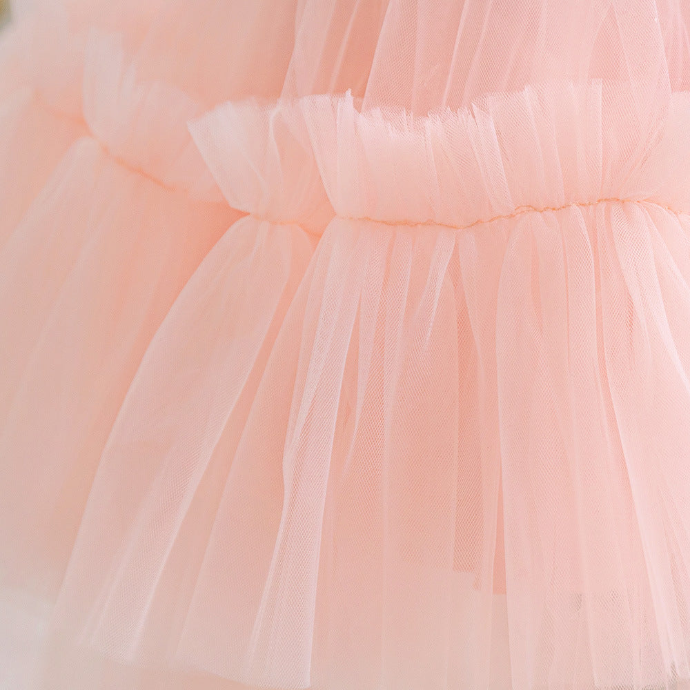 Cute Off-Shoulder A-Line Tulle Flower Girl Dress with Train - Sequin Embellished for Kids