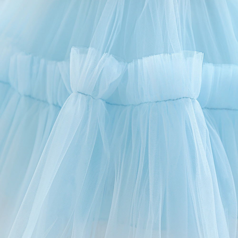 Cute Off-Shoulder A-Line Tulle Flower Girl Dress with Train - Sequin Embellished for Kids