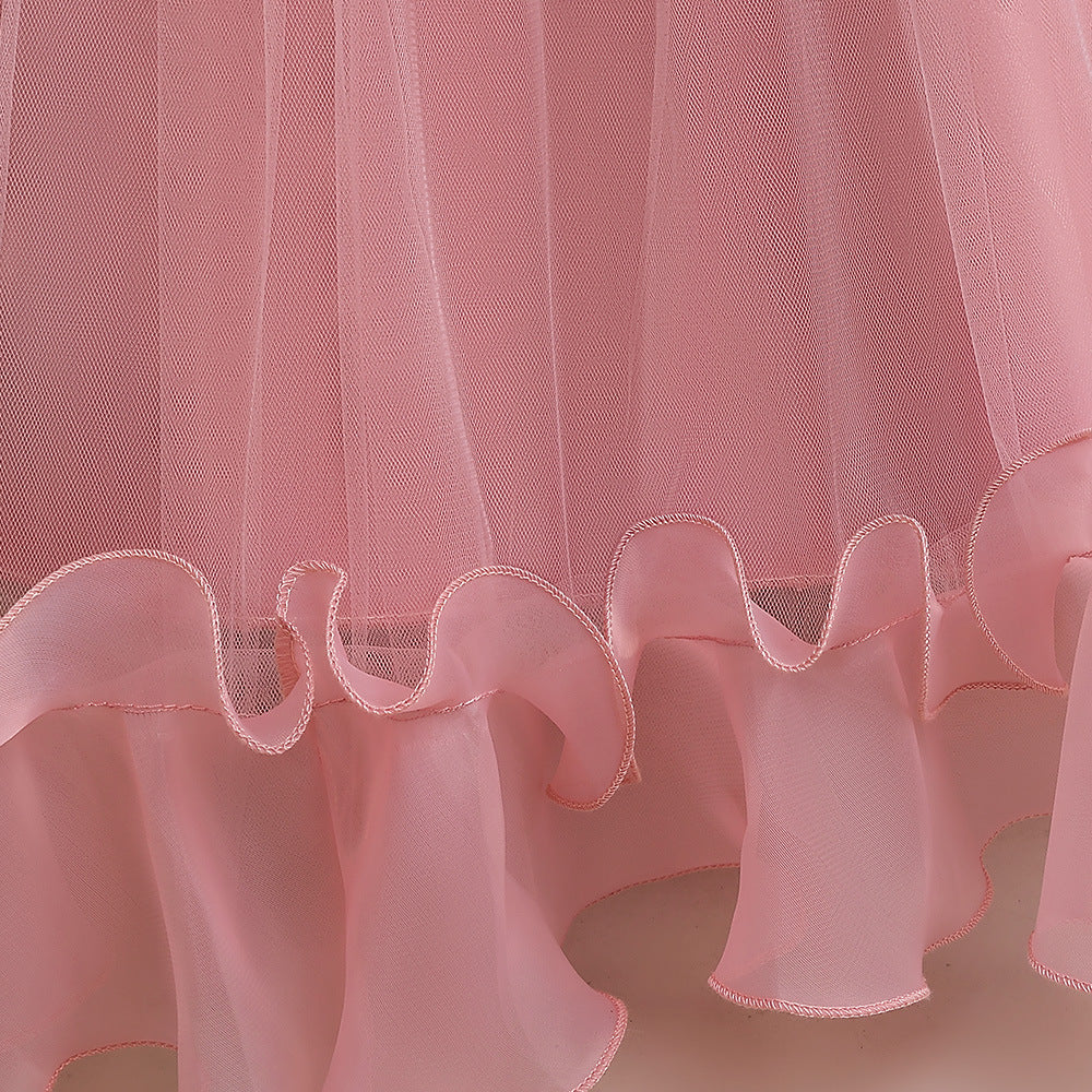 Cute A-Line Princess Maxi Dress for Girls | Sequins & Tulle Tiered Skirt