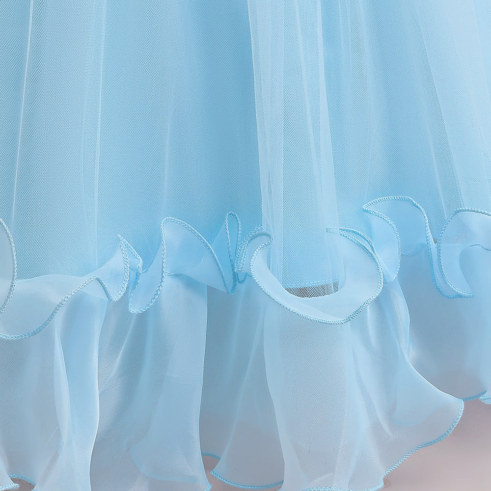 Cute A-Line Princess Maxi Dress for Girls | Sequins & Tulle Tiered Skirt