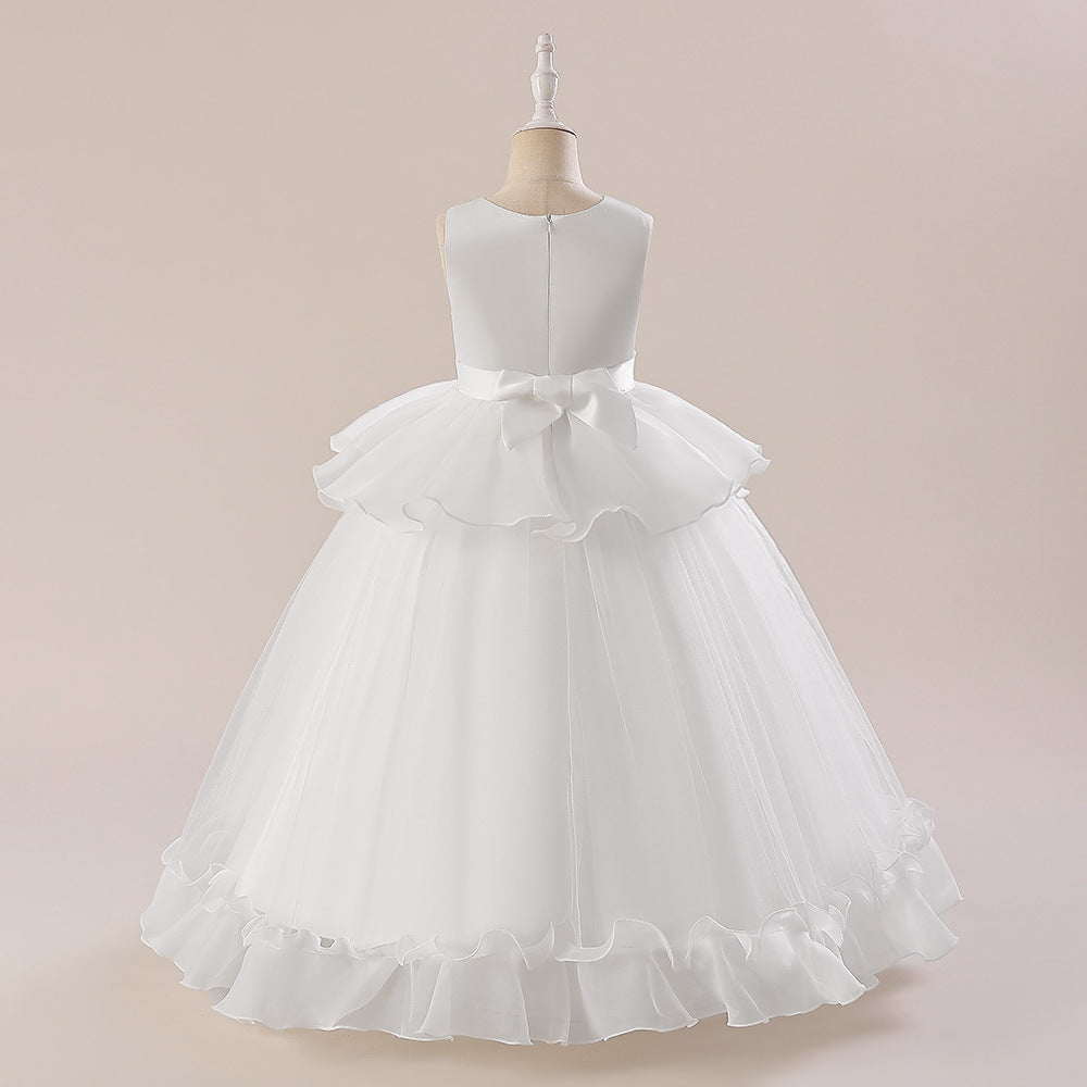 Cute A-Line Princess Maxi Dress for Girls | Sequins & Tulle Tiered Skirt