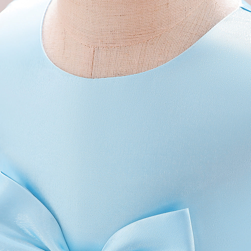 A-Line Tulle Bowknot Princess Dress for Girls – Party, Wedding & Photo Shoot
