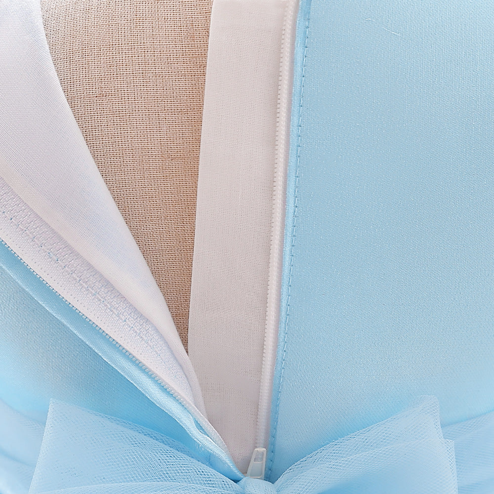 A-Line Tulle Bowknot Princess Dress for Girls – Party, Wedding & Photo Shoot