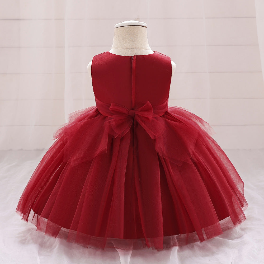 A-Line Tulle Bowknot Princess Dress for Girls – Party, Wedding & Photo Shoot