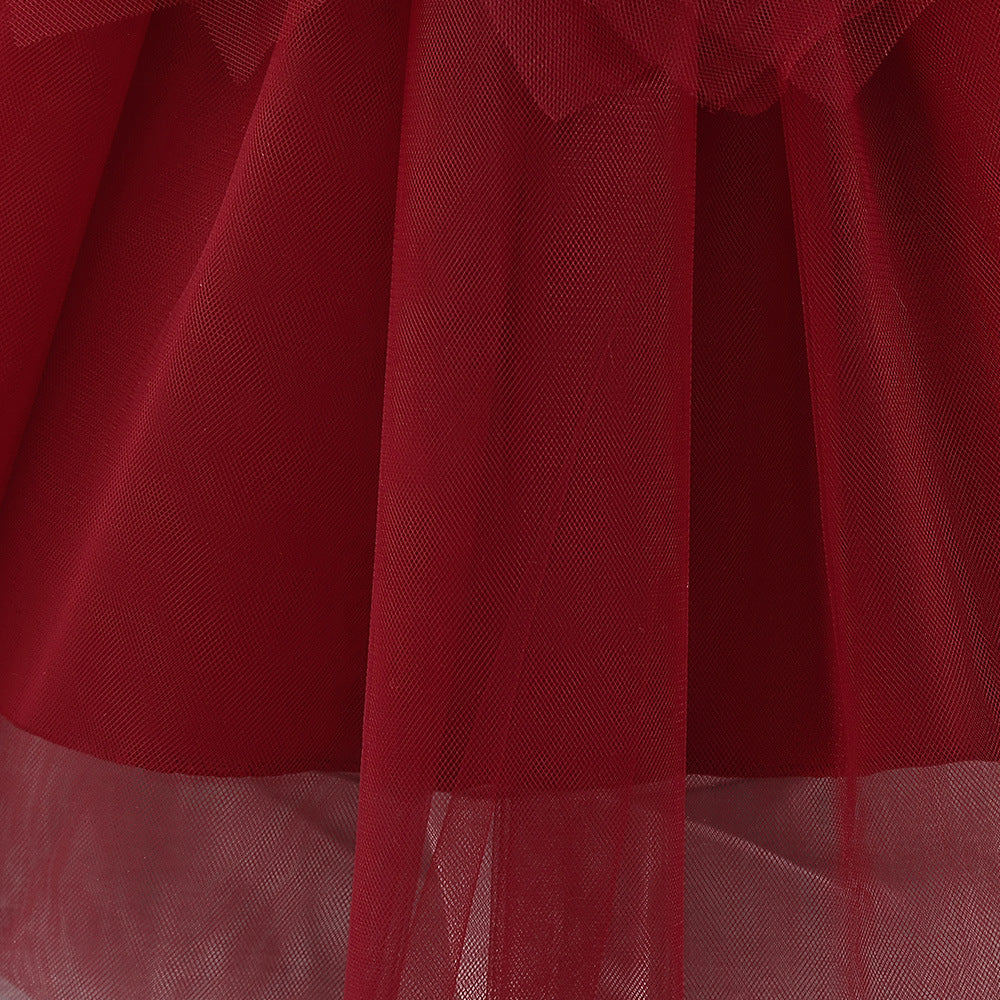 A-Line Tulle Bowknot Princess Dress for Girls – Party, Wedding & Photo Shoot