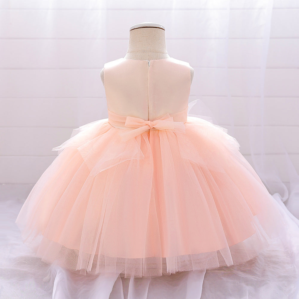 A-Line Tulle Bowknot Princess Dress for Girls – Party, Wedding & Photo Shoot