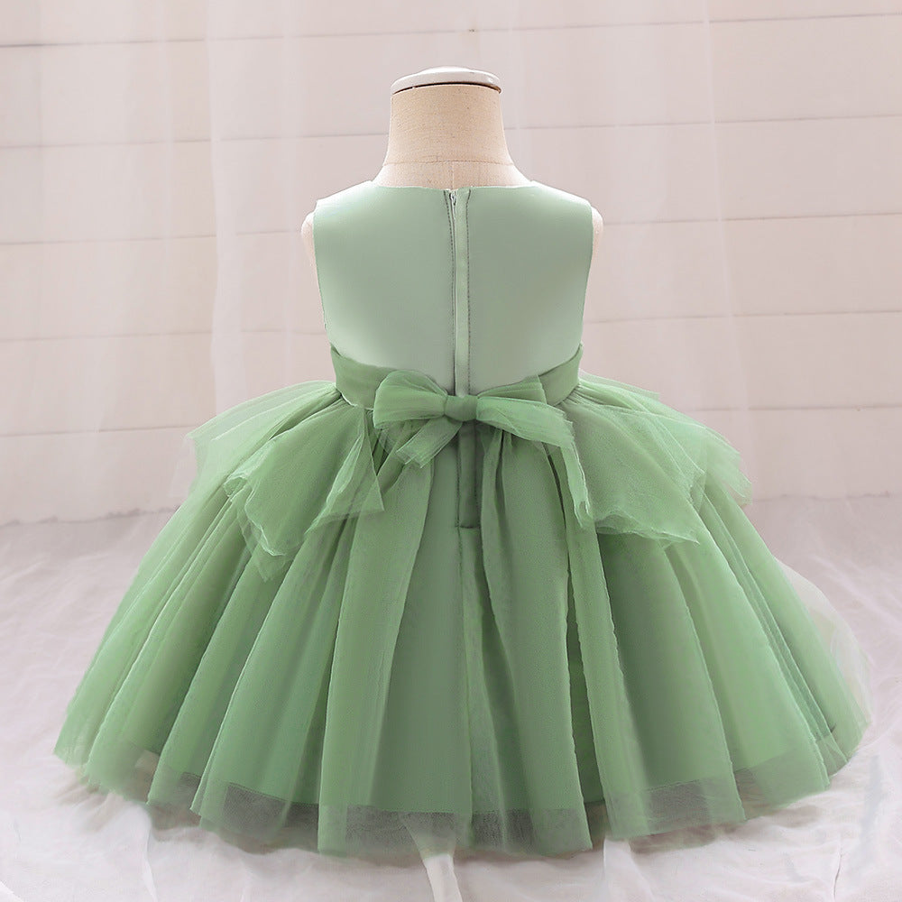 A-Line Tulle Bowknot Princess Dress for Girls – Party, Wedding & Photo Shoot