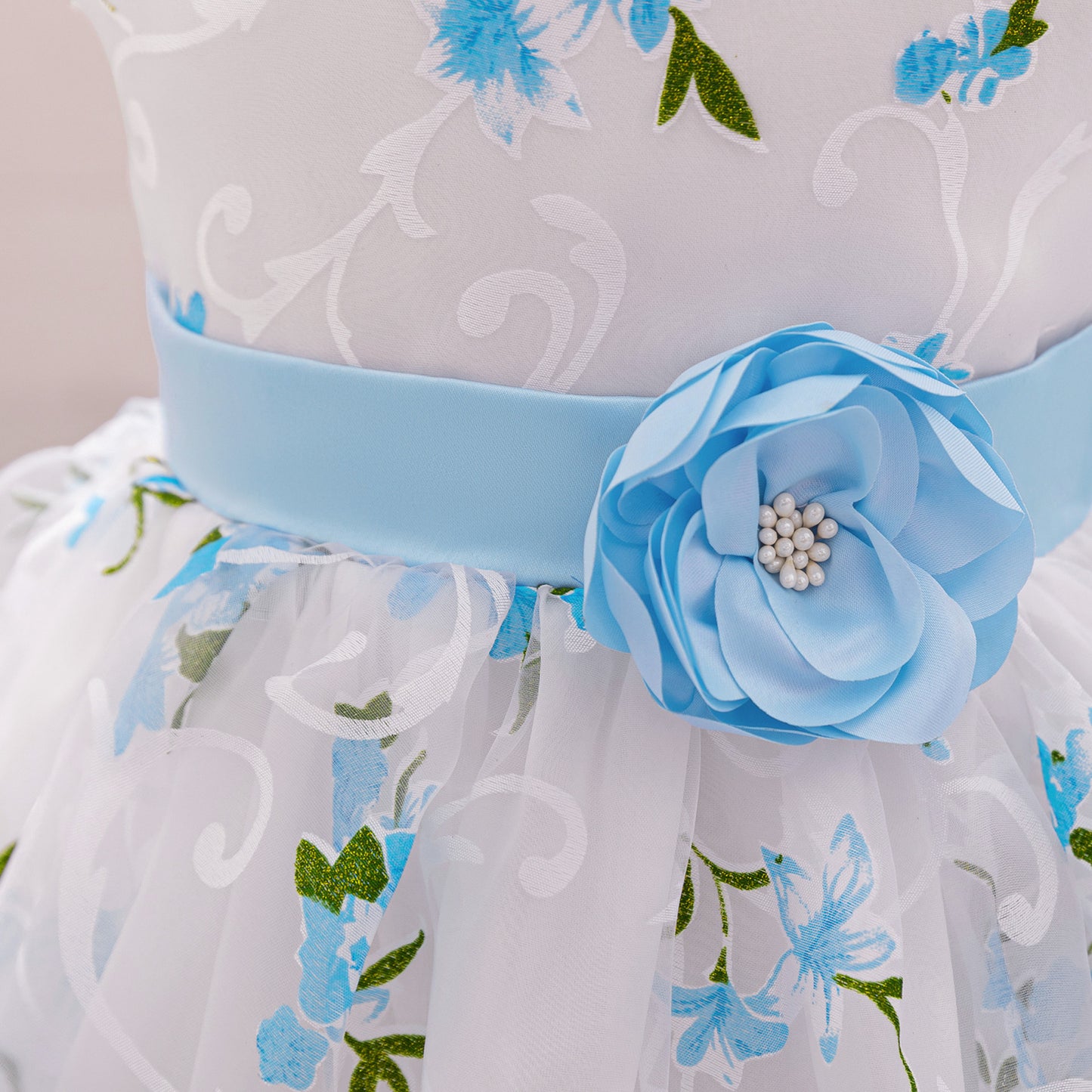 Baby Girls' A-Line Tulle Floral Princess Dress – Tea Length Party & Flower Girl Gown