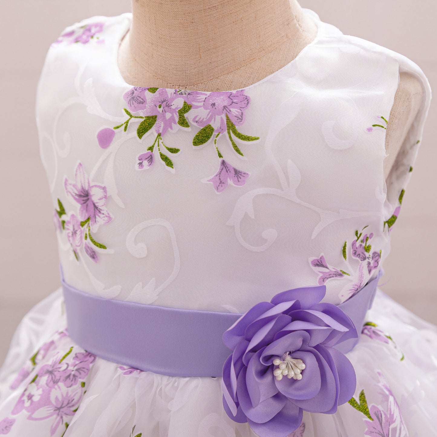 Baby Girls' A-Line Tulle Floral Princess Dress – Tea Length Party & Flower Girl Gown