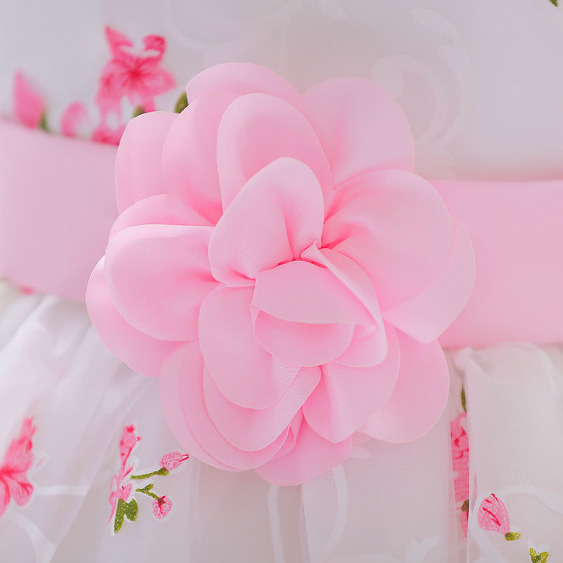 Baby Girls' A-Line Tulle Floral Princess Dress – Tea Length Party & Flower Girl Gown
