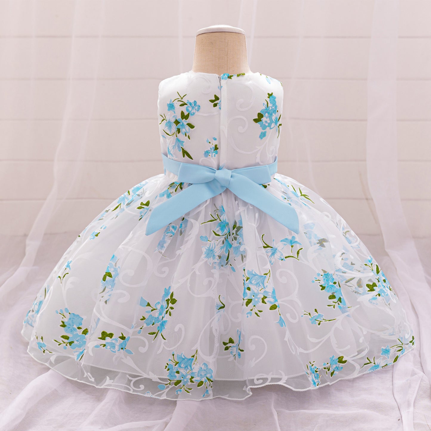 Baby Girls' A-Line Tulle Floral Princess Dress – Tea Length Party & Flower Girl Gown