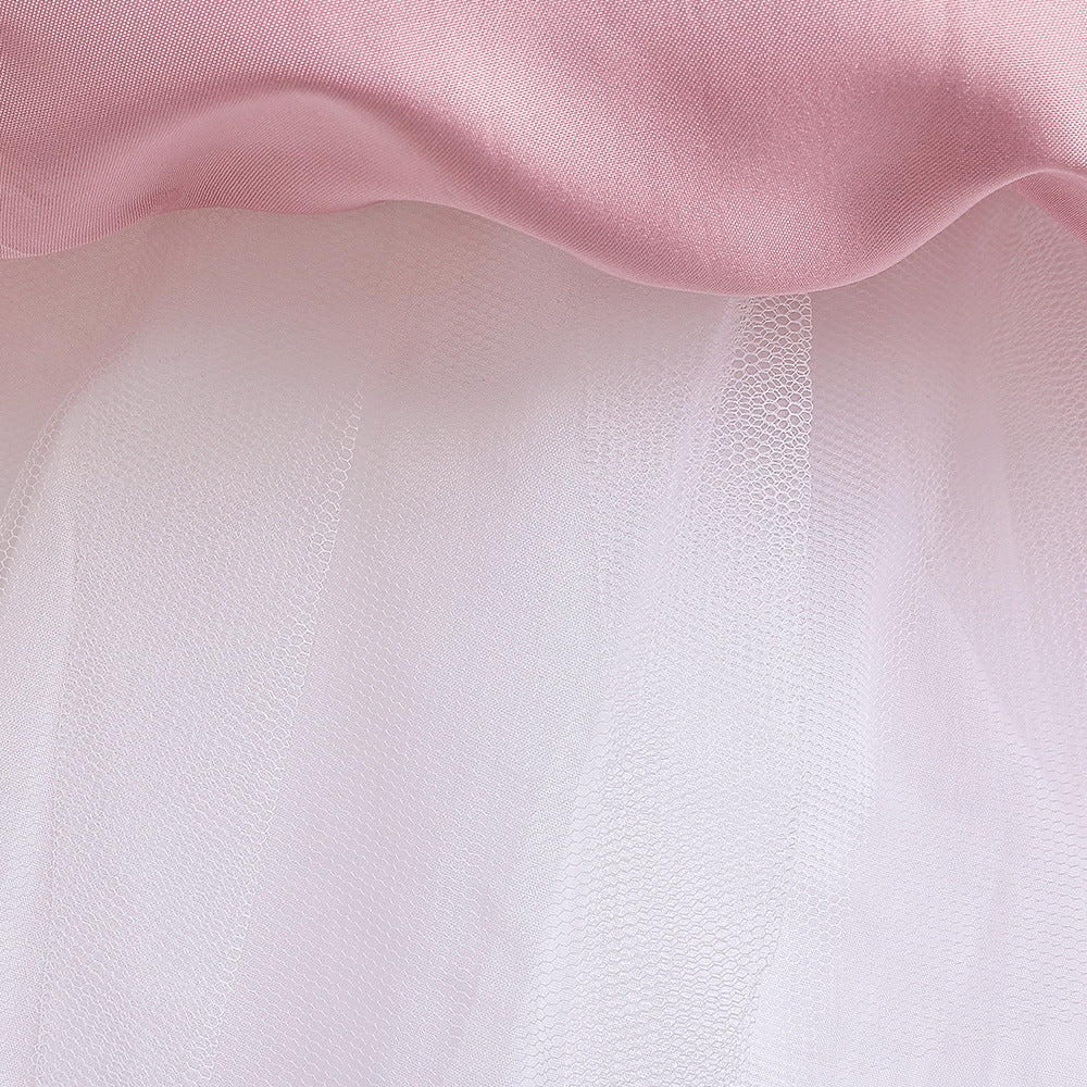A-Line V-Neck Layered Tulle Princess Dress for Girls | Party & Flower Girl Outfit