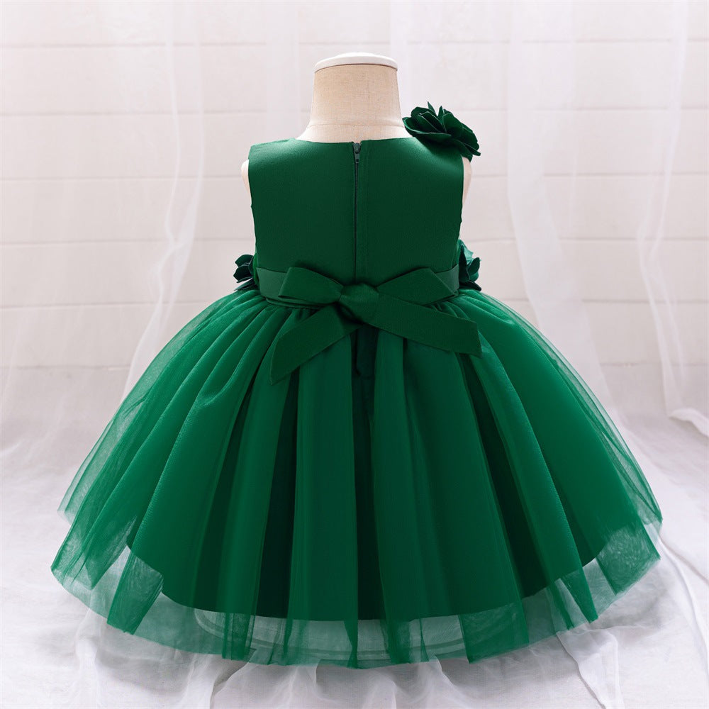 Cute A-Line Flower Girl Tulle Dress for Kids | Princess Party Gown