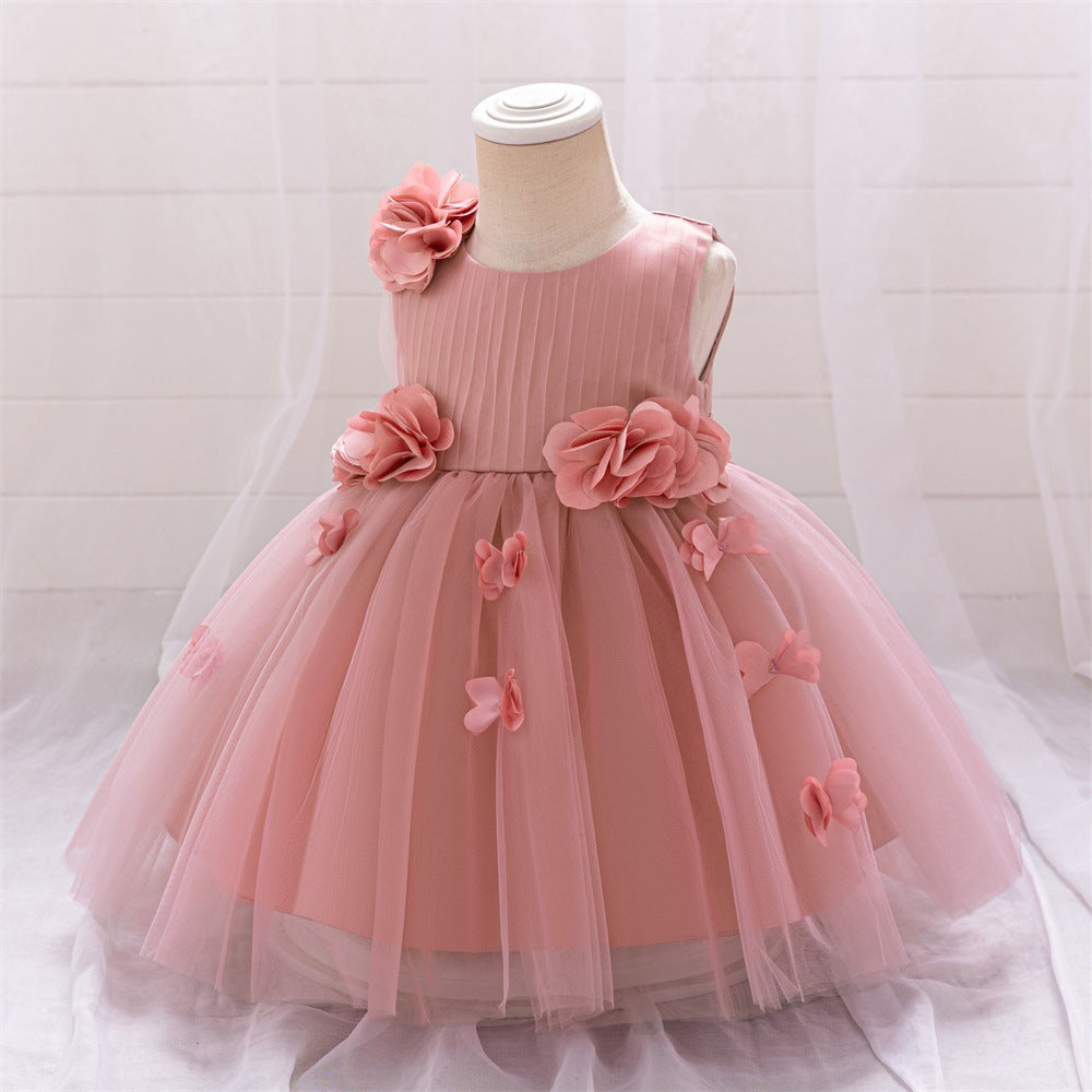 Cute A-Line Flower Girl Tulle Dress for Kids | Princess Party Gown