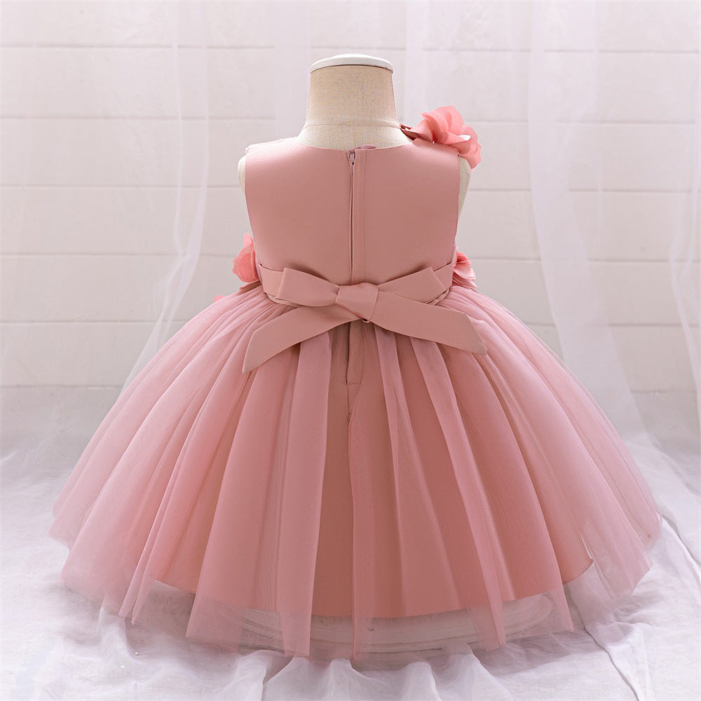 Cute A-Line Flower Girl Tulle Dress for Kids | Princess Party Gown