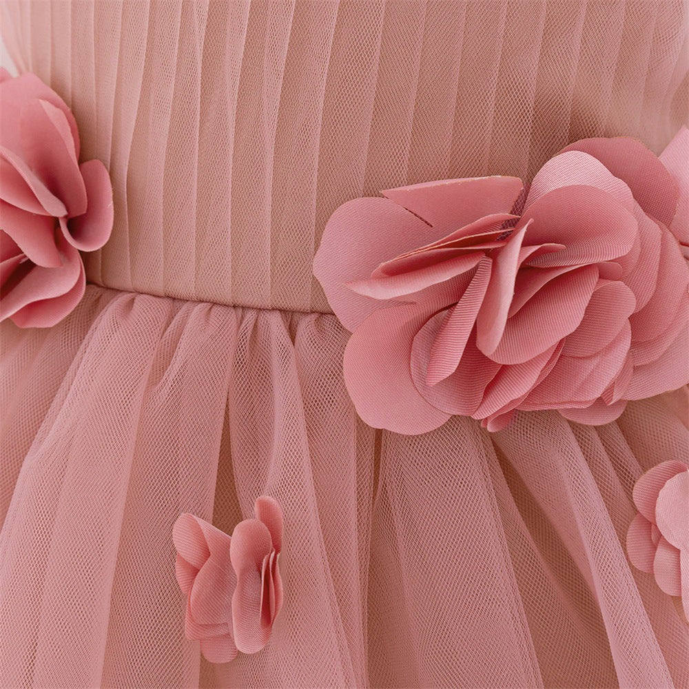 Cute A-Line Flower Girl Tulle Dress for Kids | Princess Party Gown