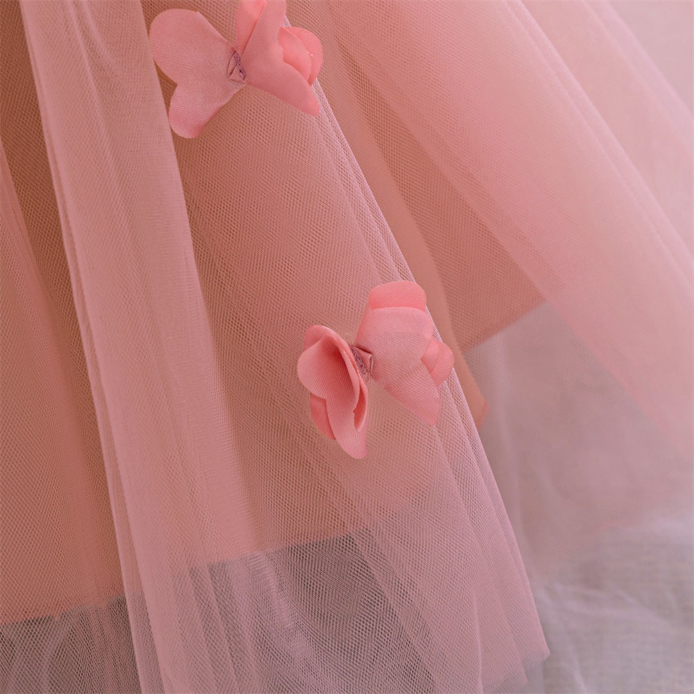 Cute A-Line Flower Girl Tulle Dress for Kids | Princess Party Gown