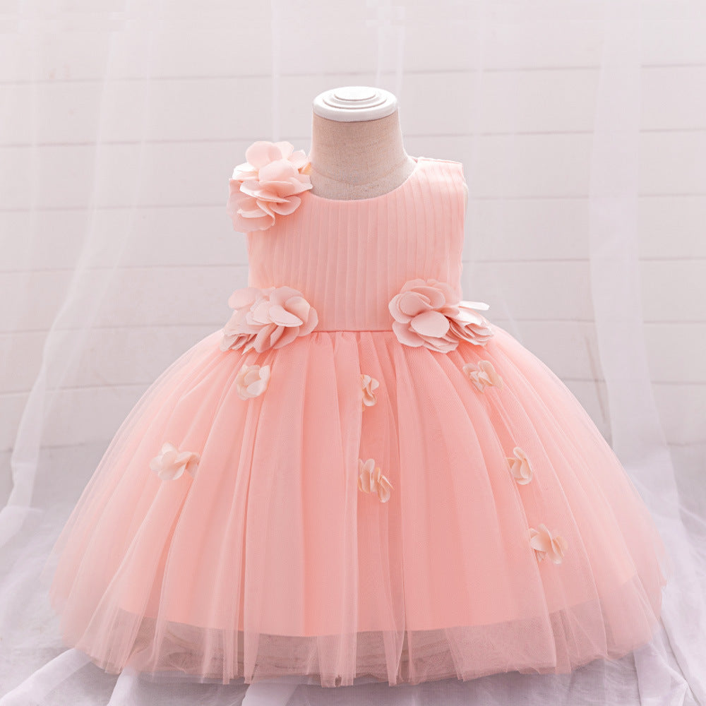 Cute A-Line Flower Girl Tulle Dress for Kids | Princess Party Gown