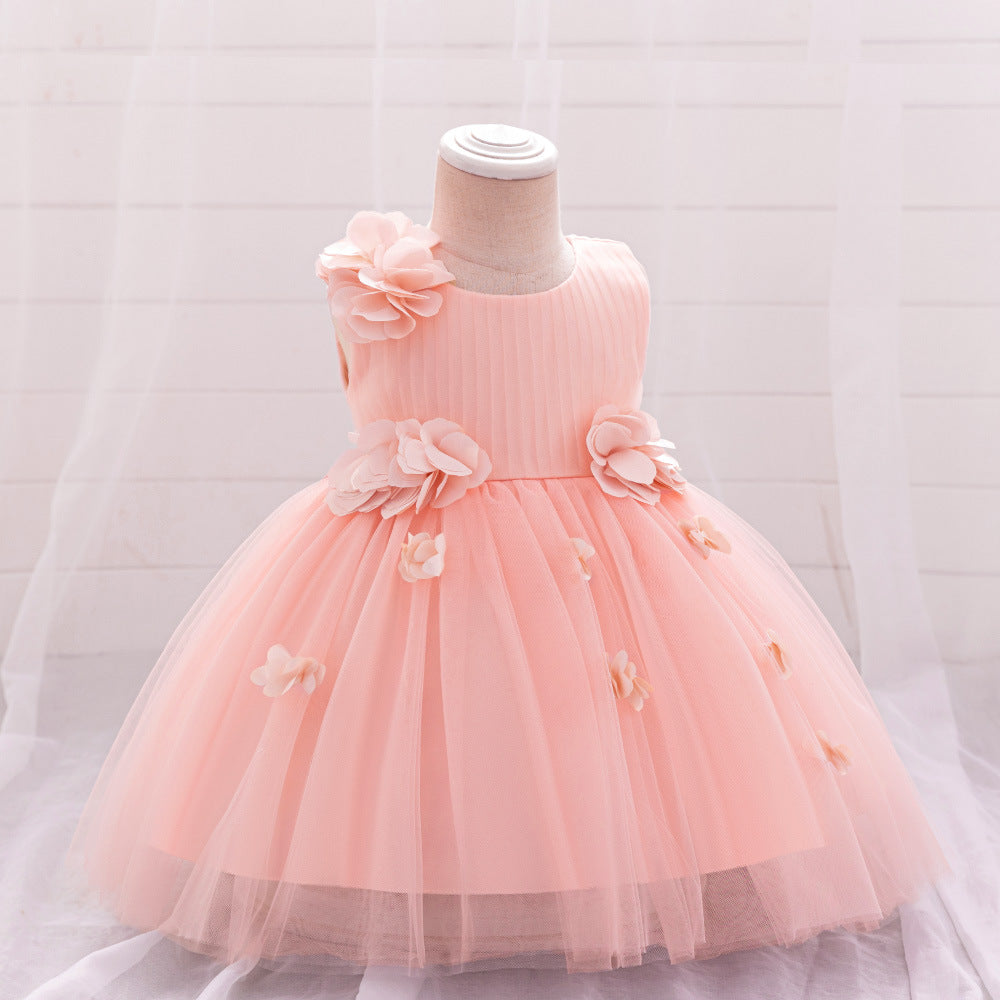 Cute A-Line Flower Girl Tulle Dress for Kids | Princess Party Gown