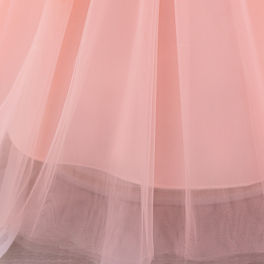 Cute A-Line Flower Girl Tulle Dress for Kids | Princess Party Gown