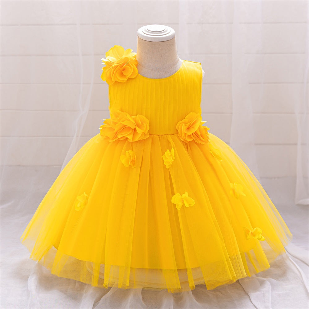 Cute A-Line Flower Girl Tulle Dress for Kids | Princess Party Gown