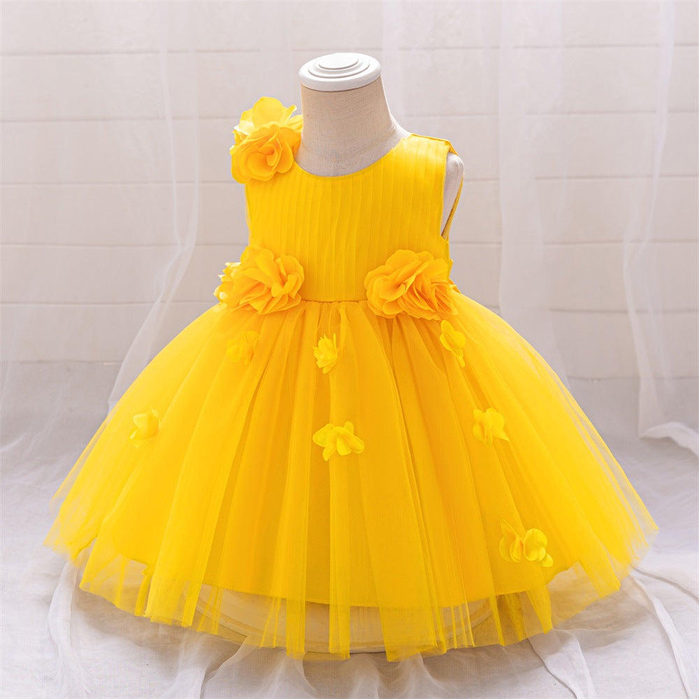 Cute A-Line Flower Girl Tulle Dress for Kids | Princess Party Gown