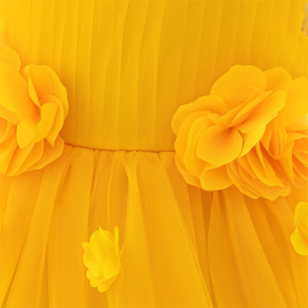 Cute A-Line Flower Girl Tulle Dress for Kids | Princess Party Gown