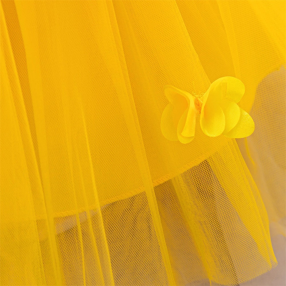 Cute A-Line Flower Girl Tulle Dress for Kids | Princess Party Gown
