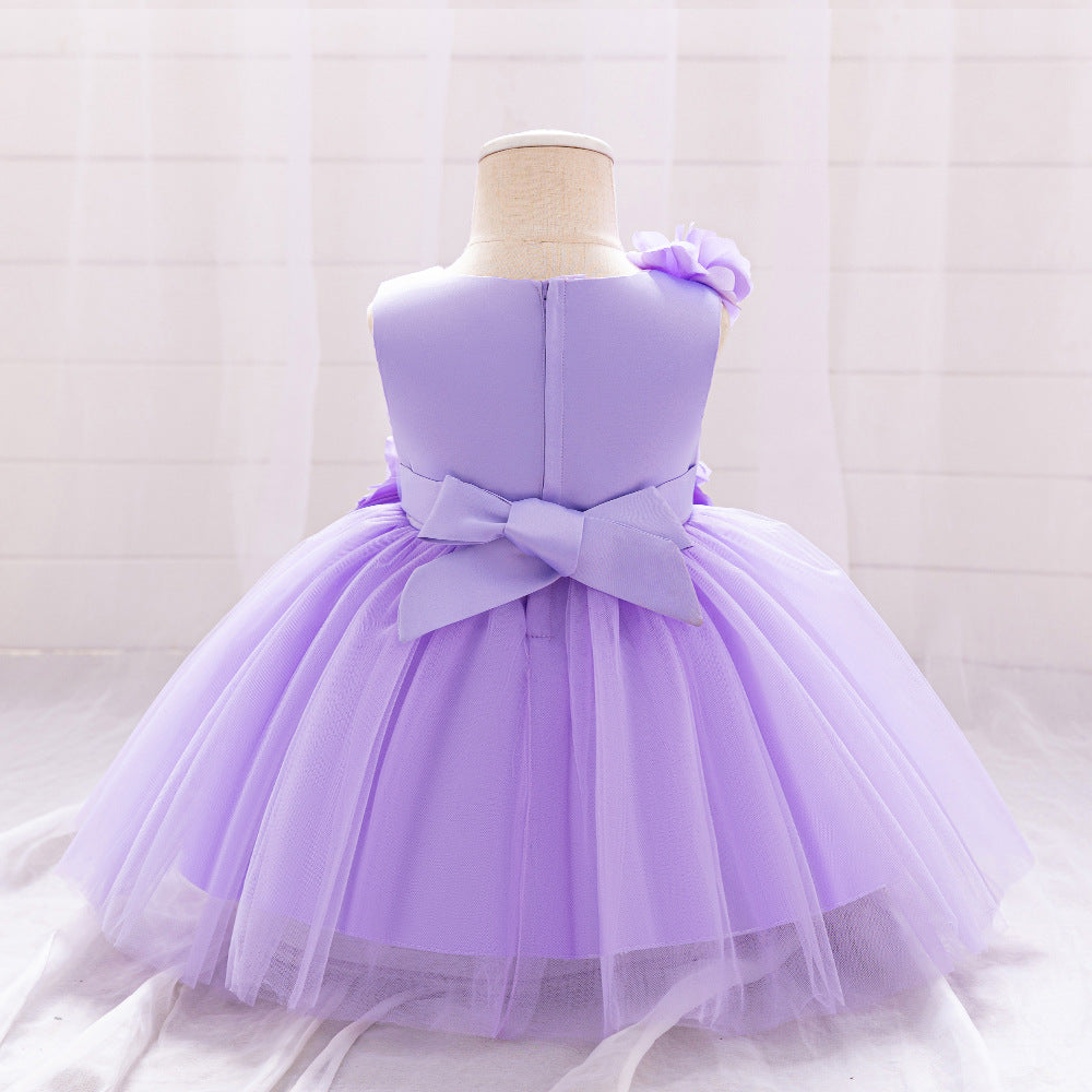 Cute A-Line Flower Girl Tulle Dress for Kids | Princess Party Gown