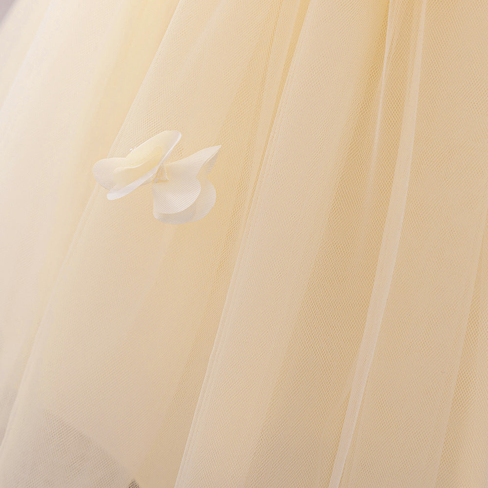 Cute A-Line Flower Girl Tulle Dress for Kids | Princess Party Gown