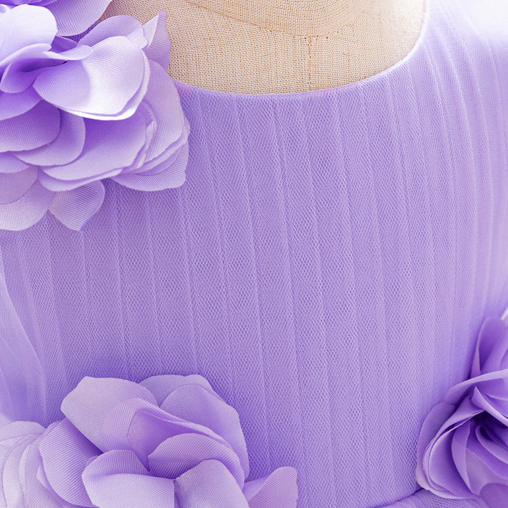 Cute A-Line Flower Girl Tulle Dress for Kids | Princess Party Gown