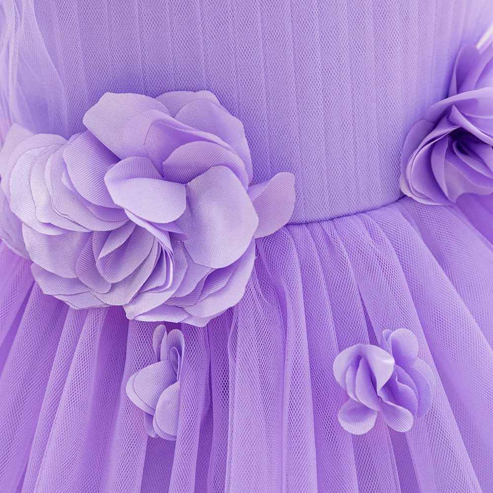 Cute A-Line Flower Girl Tulle Dress for Kids | Princess Party Gown