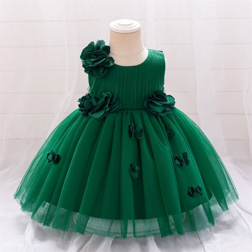 Cute A-Line Flower Girl Tulle Dress for Kids | Princess Party Gown