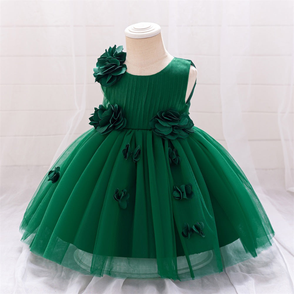 Cute A-Line Flower Girl Tulle Dress for Kids | Princess Party Gown