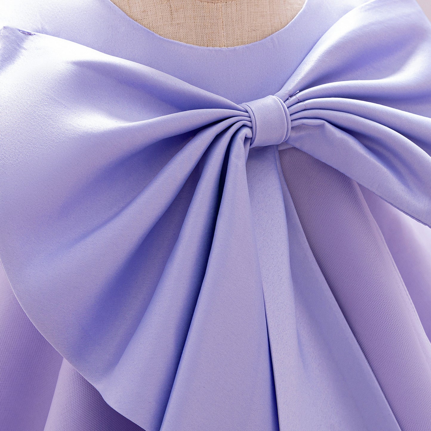 Red Bowknot A-Line Mesh & Satin Toddler Dress – Party & Birthday Outfit for Girls