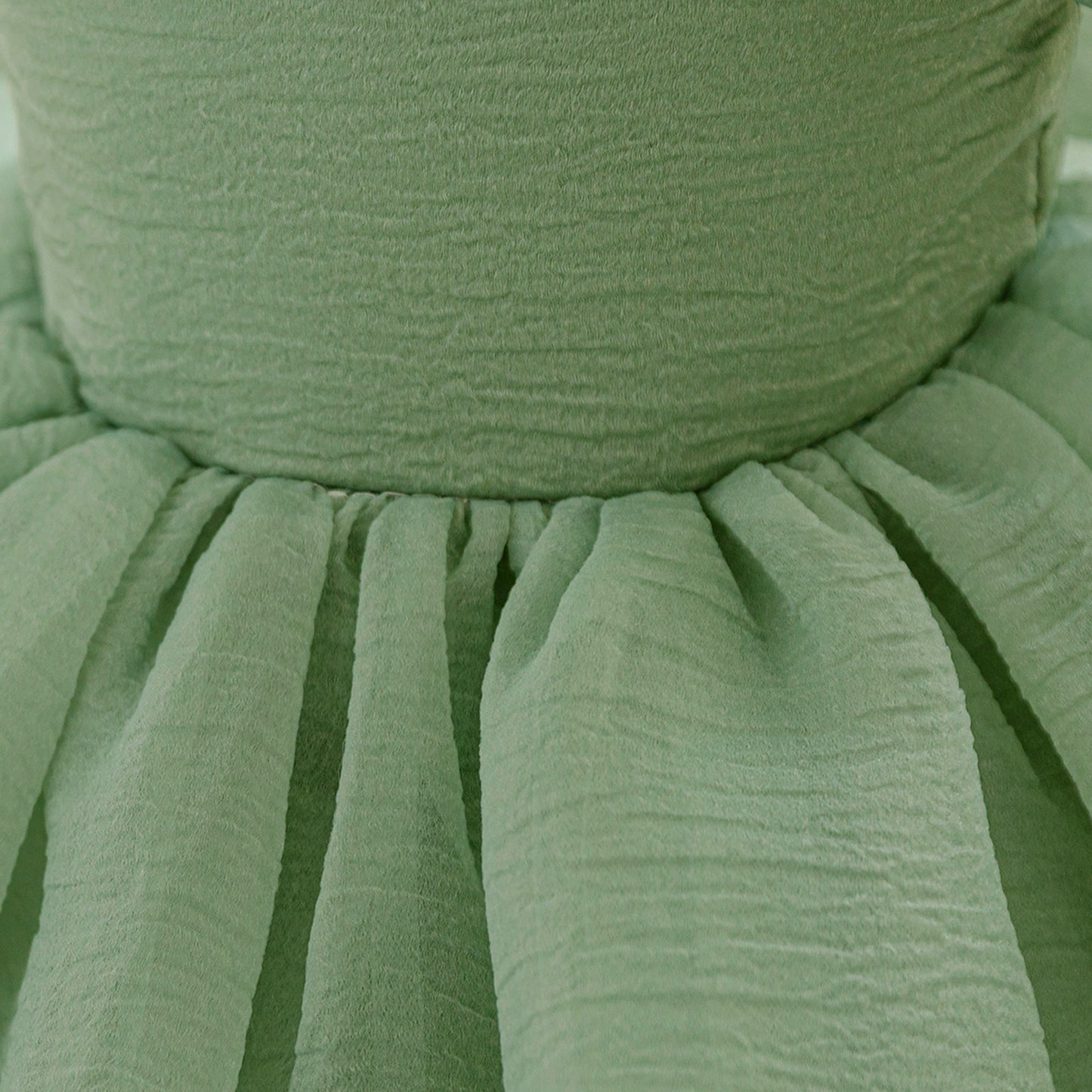 Avocado Green Puffy Sleeve Princess Dress for Kids – Tea-Length Flower Girl Ball Gown