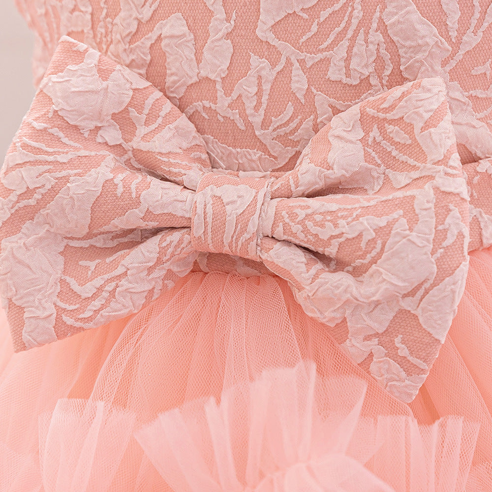 Puffy Tulle Baby Princess Dress with Bowknot – Ideal for Parties & Weddings