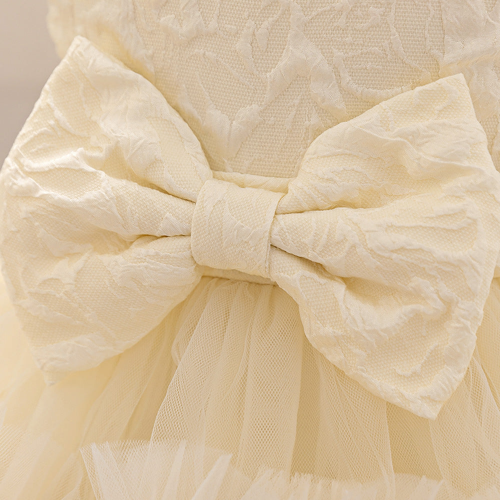 Puffy Tulle Baby Princess Dress with Bowknot – Ideal for Parties & Weddings