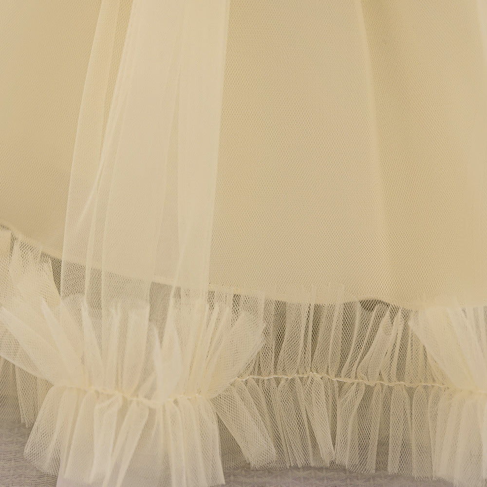Puffy Tulle Baby Princess Dress with Bowknot – Ideal for Parties & Weddings