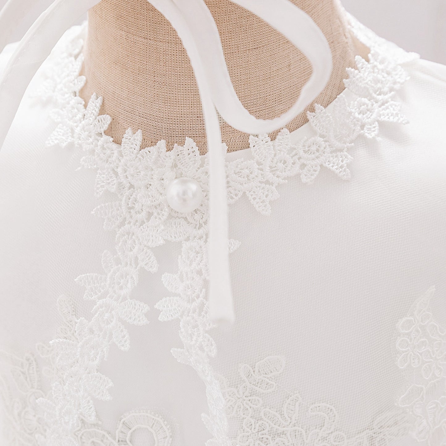 Cute Puffy Lace Ball Gown Dress for Baby Girls | Tea Length White Formal Dress