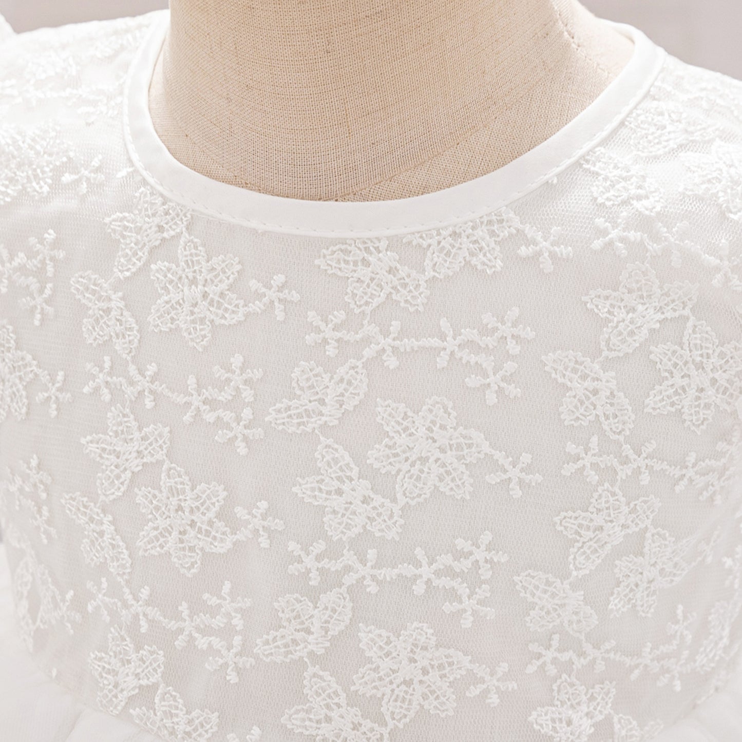 Frocklet Puffy Lace Baby Dress with Flutter Sleeves – Tea Length White Party Gown for 0-24 Months 5