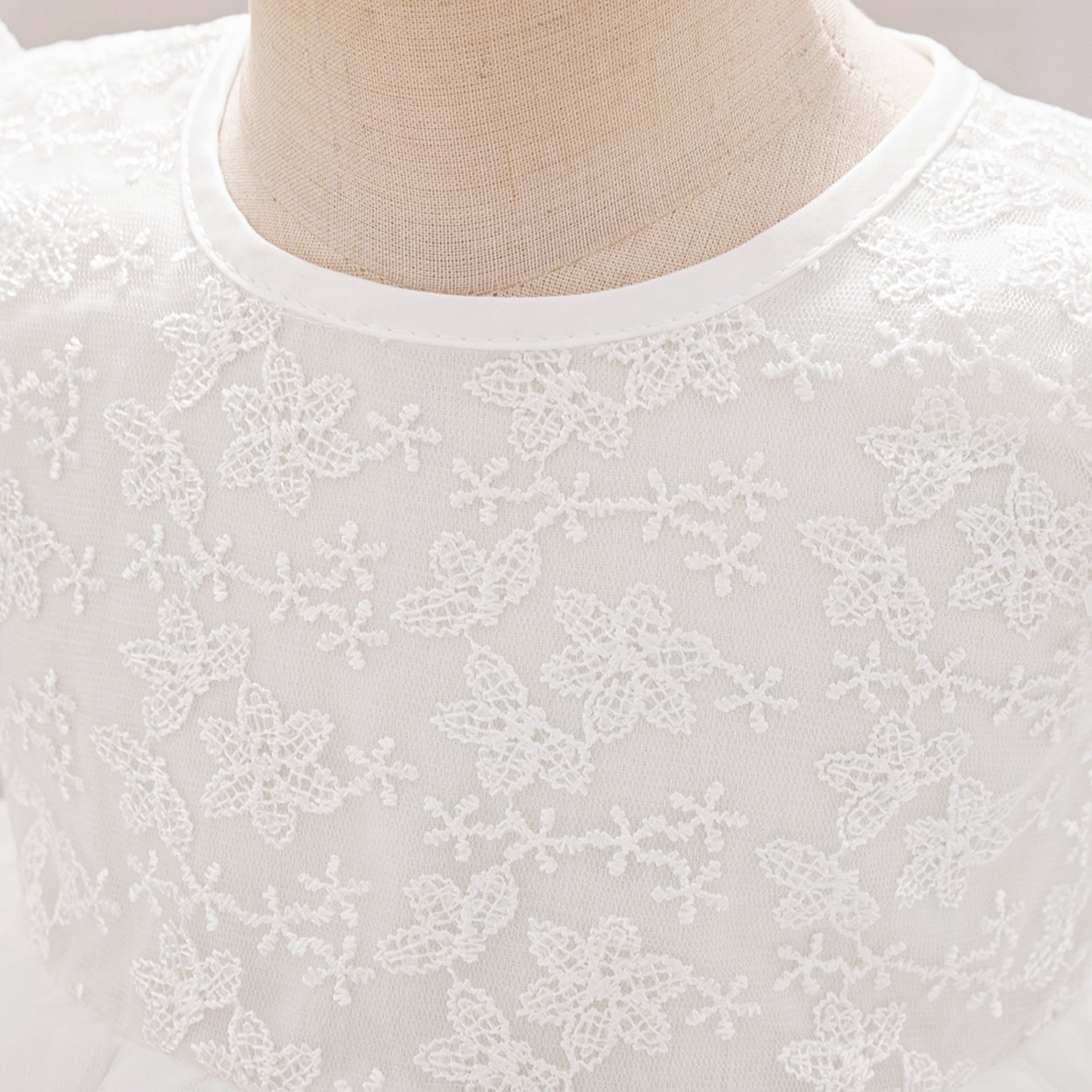 Frocklet Puffy Lace Baby Dress with Flutter Sleeves – Tea Length White Party Gown for 0-24 Months 5