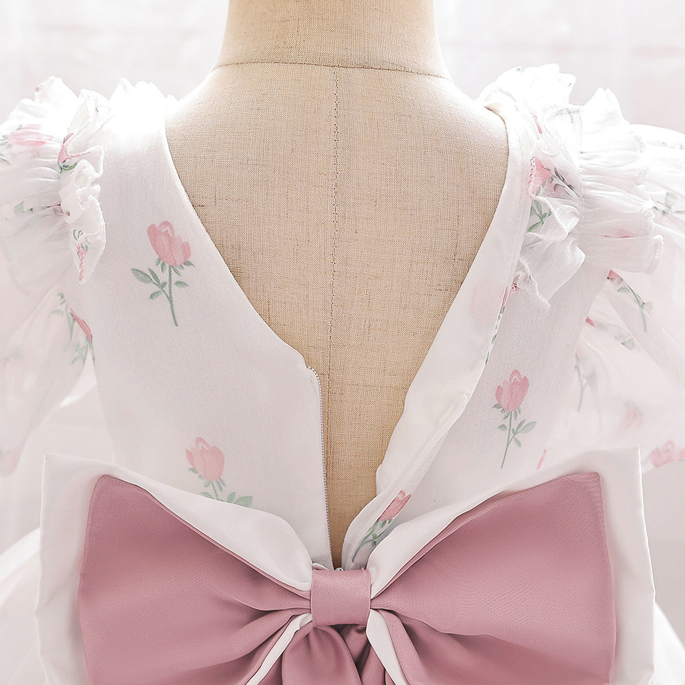 Adorable Puffy Tea Length Baby Ball Gown – Flower Girl & Party Dress