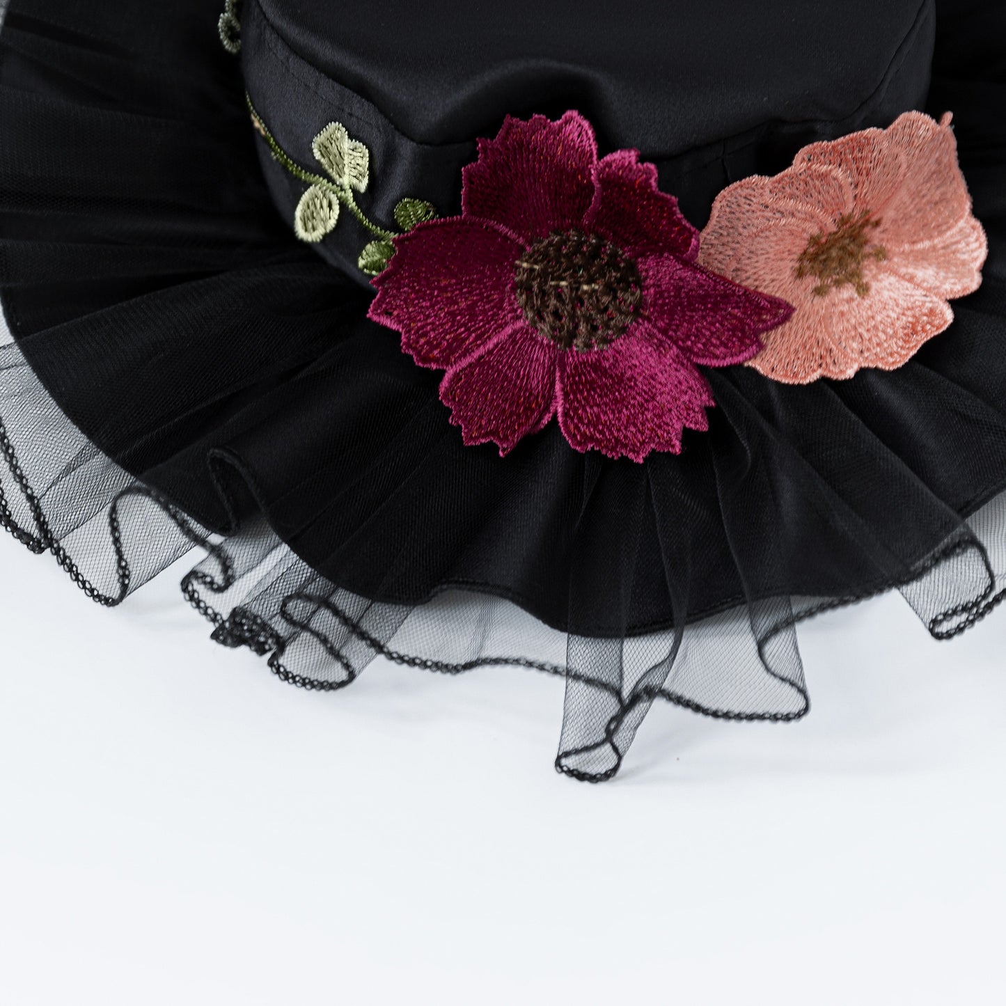 Black Puffy Off-Shoulder Ball Gown Dress for Girls – Lace & Applique Tea Length