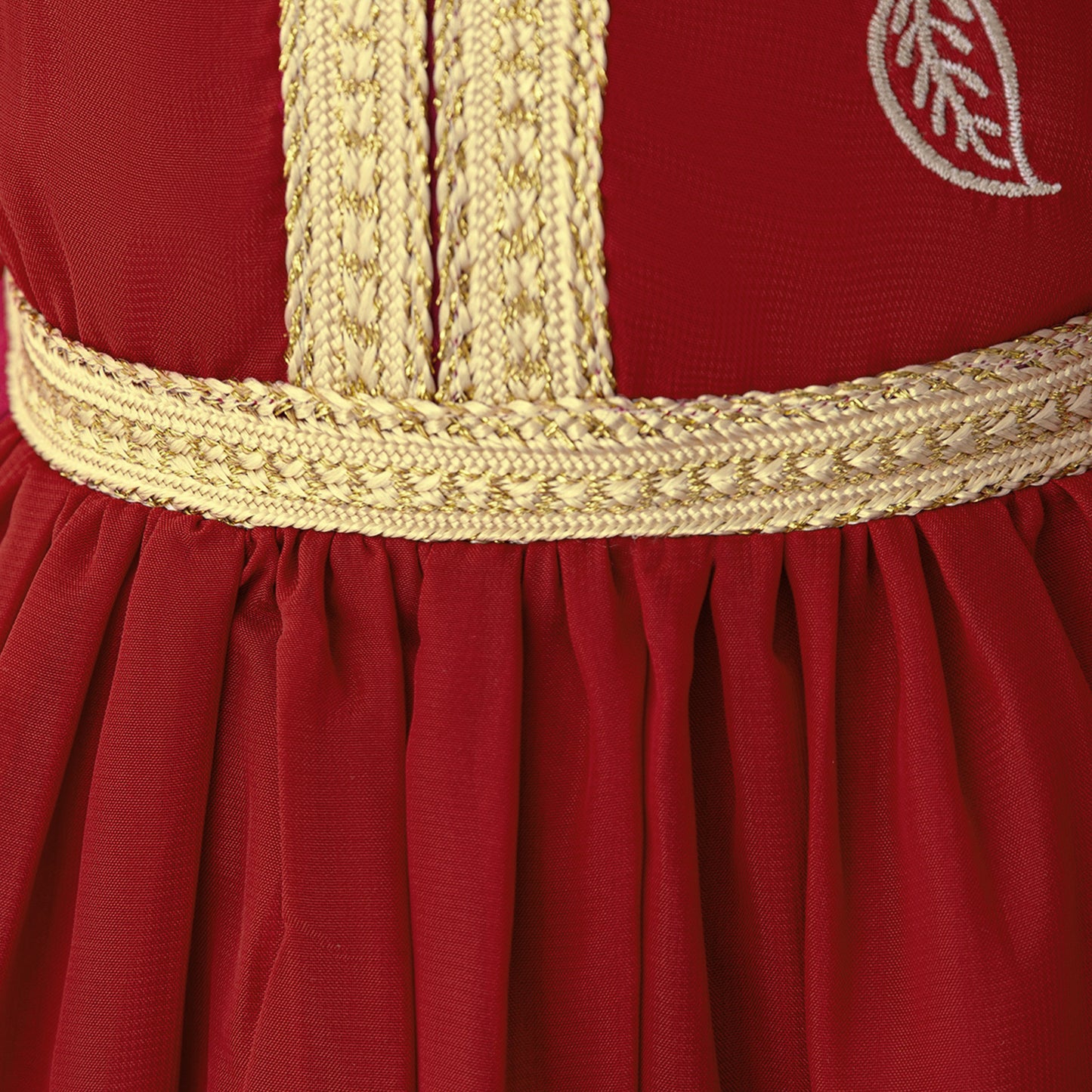 Burgundy Embroidered Long Sleeve Maxi Tulle Dress for Girls | Party & Wedding