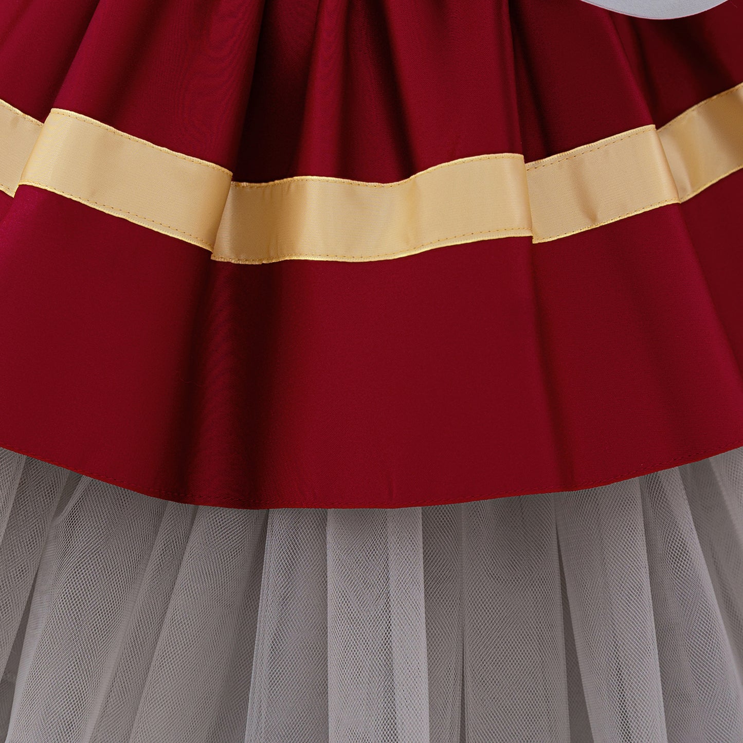 Burgundy Princess Ball Gown Dress for Girls | Tea-Length Puffy Kids Party Dress