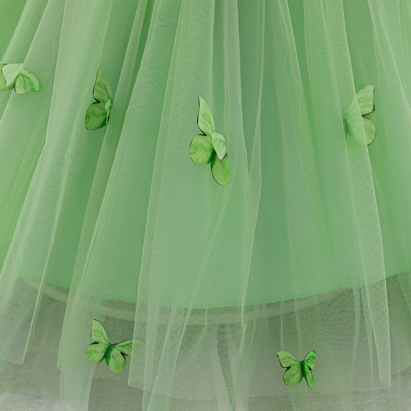 Purple Puffy Princess Dress with Butterfly Appliques for Little Girls