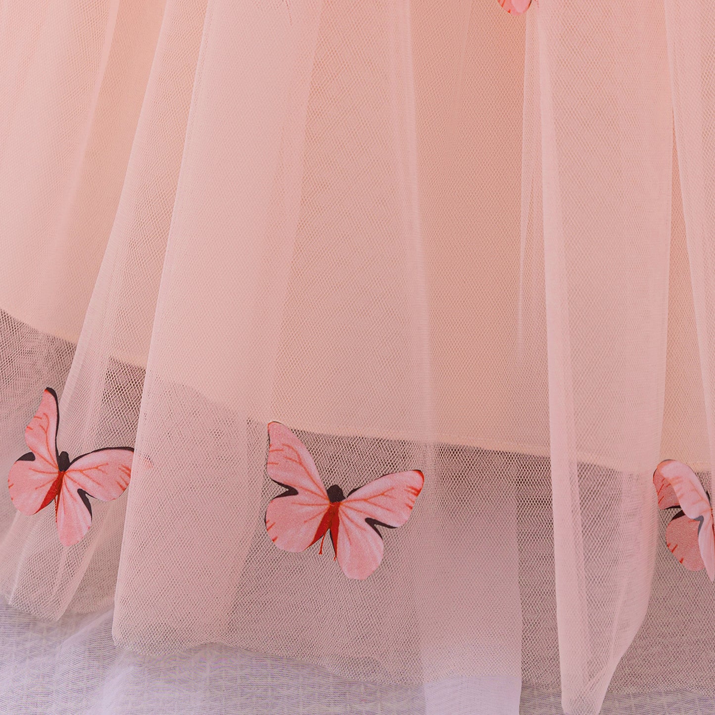 Purple Puffy Princess Dress with Butterfly Appliques for Little Girls