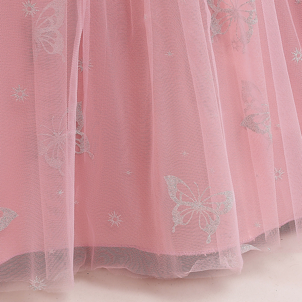 Cute Cartoon Print A-Line Maxi Dress for Girls – Princess Party & Flower Girl Outfit